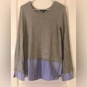 Olivia Sky Mixed Media Mock Layered Sweater Size XS